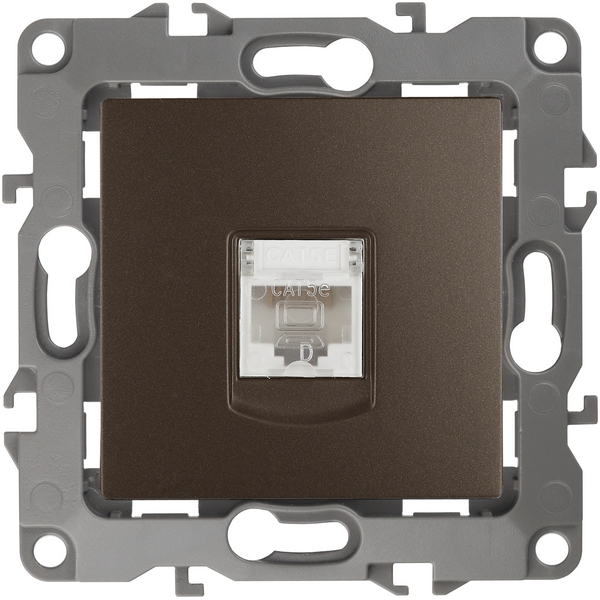 

Розетка встраиваемая Ethernet RJ-45 (бронза) ЭРА 12-3107-13, 12-3107-13
