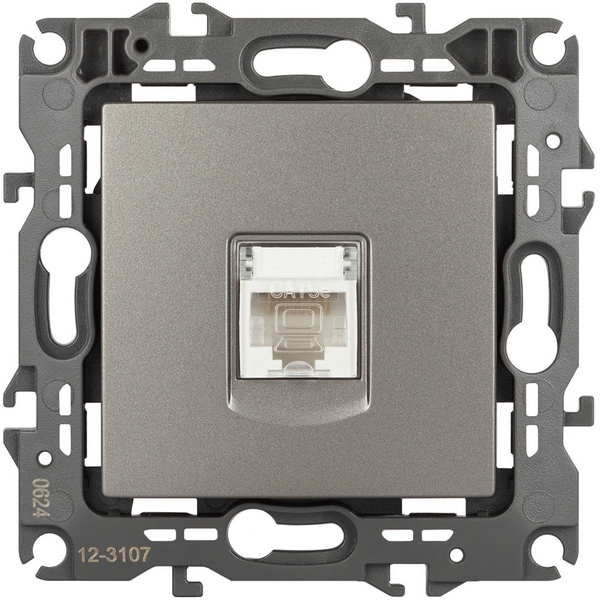 

Розетка Ethernet RJ-45 (титан) ЭРА 12-3107-16, Серый, 12-3107-16
