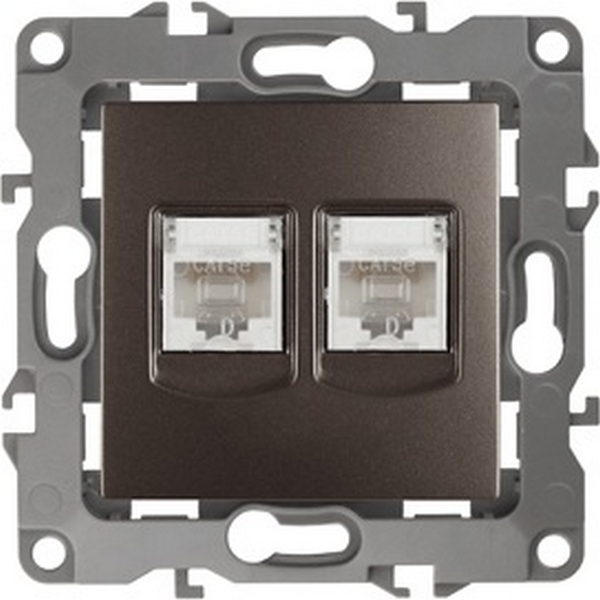 

Розетка двойная Ethernet RJ-45 (бронза) ЭРА 12-3108-13, 12-3108-13