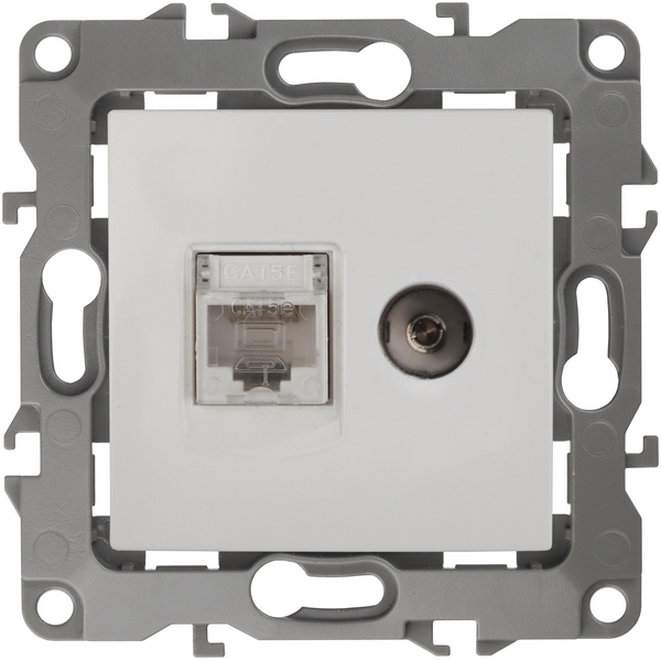 

ТВ-розетка и Ethernet RJ-45 (белый) ЭРА 12-3110-01, 12-3110-01
