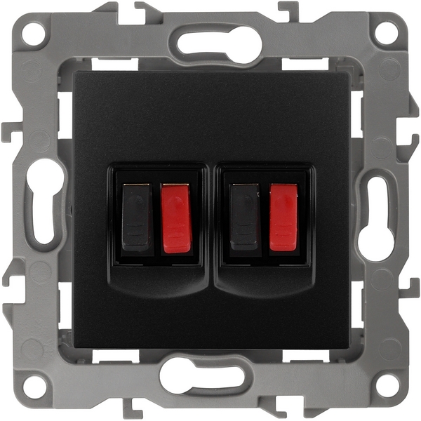 

Акустическая розетка встраиваемая двойная (антрацит) ЭРА 12-3112-05, Черный, 12-3112-05