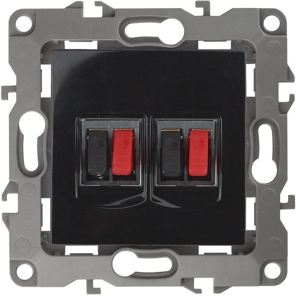 

Акустическая розетка встраиваемая двойная (черный) ЭРА 12-3112-06, 12-3112-06