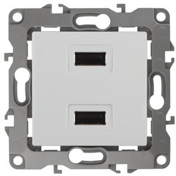 

Розетка встраиваемая USBх2 (белый) ЭРА 12-4110-01, 12-4110-01