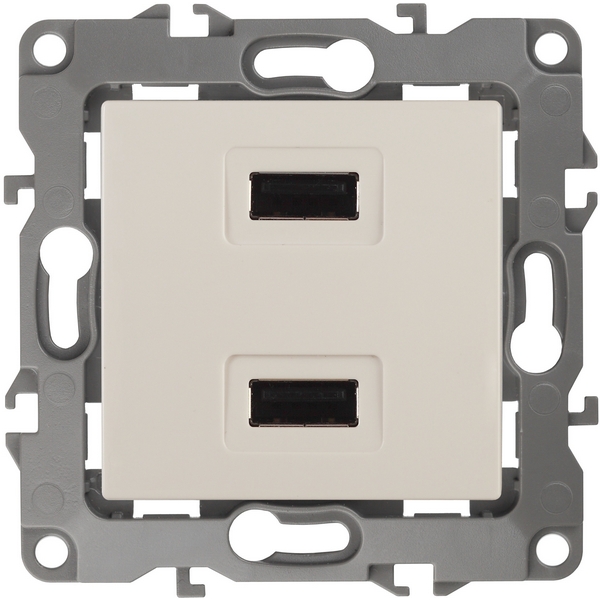 

Розетка встраиваемая USBх2 (слоновая кость) ЭРА 12-4110-02, 12-4110-02