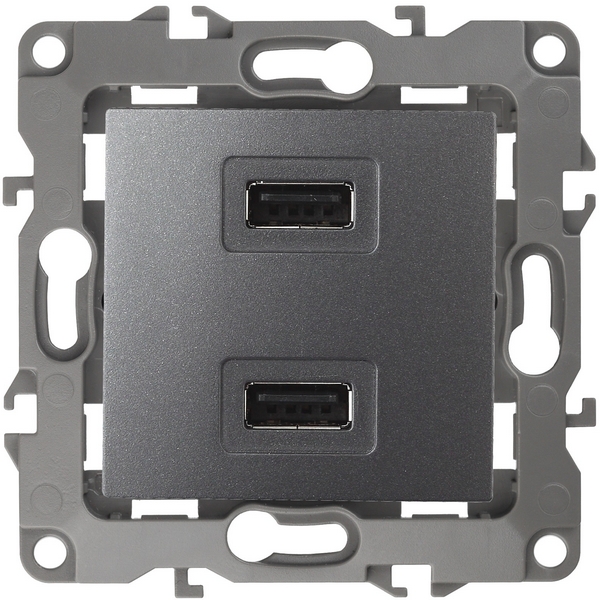 

Розетка USBх2 (графит) ЭРА 12-4110-12, 12-4110-12