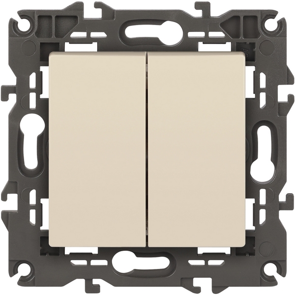 

Выключатель встраиваемый двухклавишный (слоновая кость) ЭРА 14-1104-02, 14-1104-02