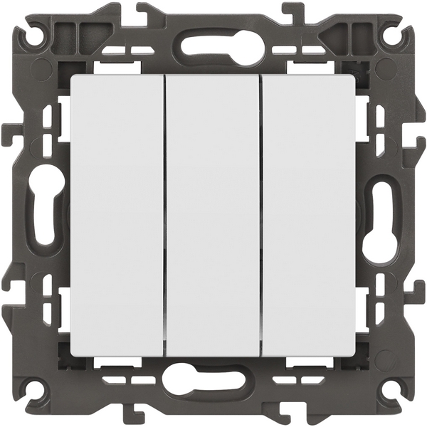 

Выключатель встраиваемый трехклавишный (белый) ЭРА 14-1107-01, 14-1107-01
