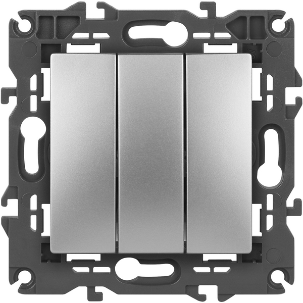 

Выключатель встраиваемый трехклавишный (алюминий) ЭРА 14-1107-03, 14-1107-03