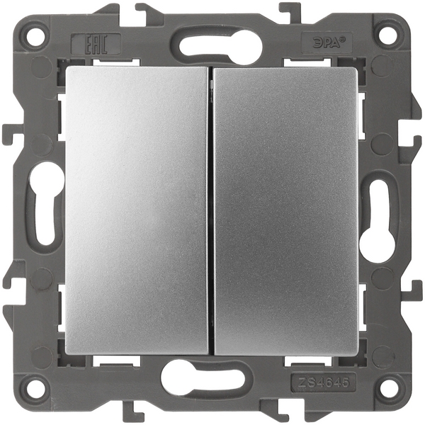 

Перекрестный переключатель двухклавишный встраиваемый (алюминий) ЭРА 14-1112-03, 14-1112-03