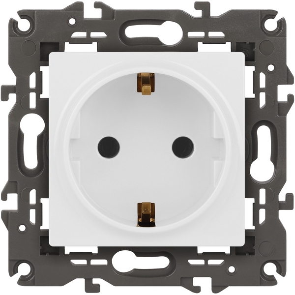 

Розетка встраиваемая с заземлением (белый) ЭРА 14-2101-01, 14-2101-01