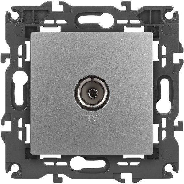 Изображение товара Встраиваемая ТВ-розетка ЭРА 14-3101-03 алюминий для домашней электрики