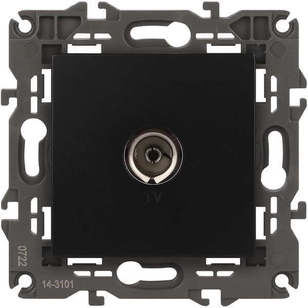 

ТВ-розетка встраиваемая (антрацит) ЭРА 14-3101-05, Черный, 14-3101-05