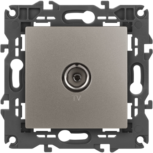 Изображение товара Встраиваемая ТВ-розетка ЭРА 14-3101-16 титановая для надежного подключения