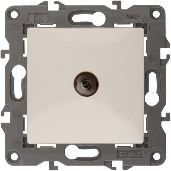 

ТВ-розетка встраиваемая проходная (слоновая кость) ЭРА 14-3102-02, 14-3102-02