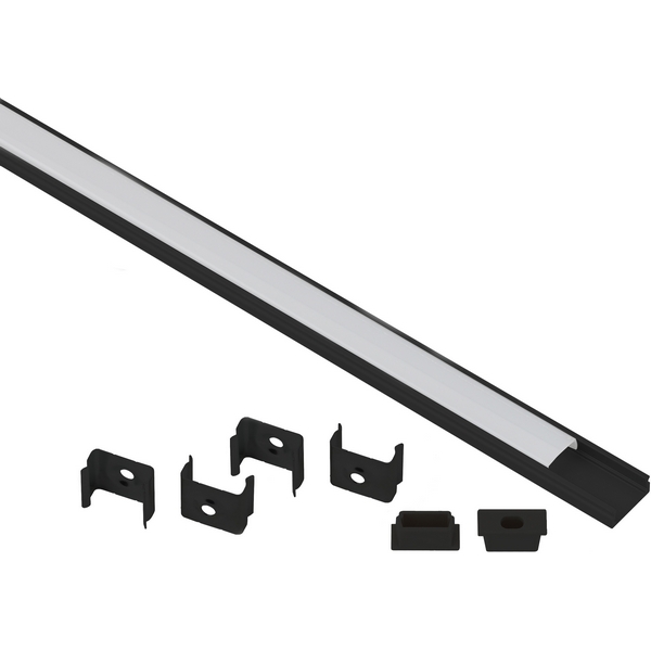 

Комплект с накладным анодированным профилем для светодиодной ленты ЭРА 1506B 1506B, Черный, 1506B 1506B