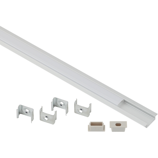 

Комплект с врезным анодированным профилем для светодиодной ленты ЭРА 2 206 2206, Серебро, 2 206 2206