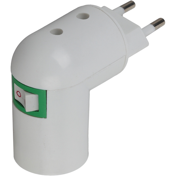 Изображение товара Переходник-вилка Е27 с выключателем ЭРА PRH-E27/S-PLA-WH ACS PRH-E27/S-PLA-WH