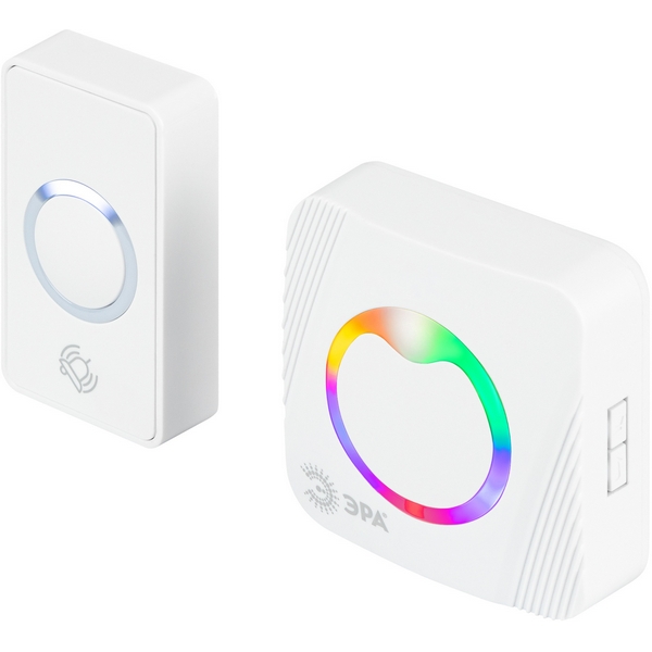 Изображение товара Звонок дверной беспроводной с RGB подсветкой ЭРА AG-M017F15 (DC) White Era Изображение товара Звонок дверной беспроводной с RGB подсветкой ЭРА AG-M017F15 (DC) White Era