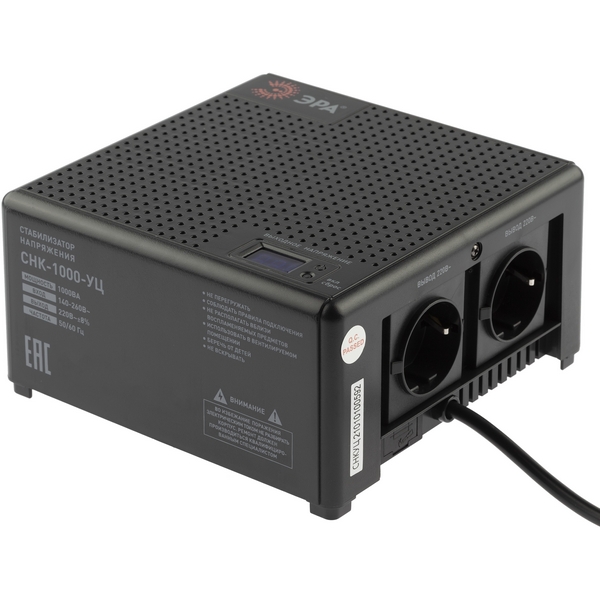 Изображение товара Стабилизатор напряжения компактный однофазный релейный ЭРА CНК-1000-УЦ