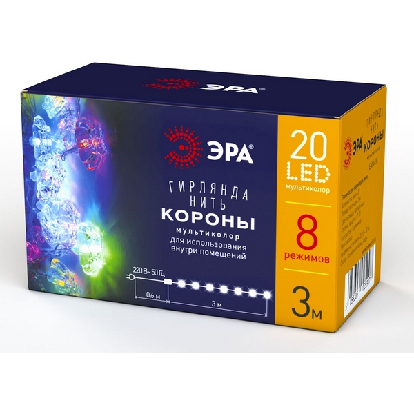 

Светодиодная гирлянда Нить Короны 3м ЭРА ENIN-3K, ENIN-3K
