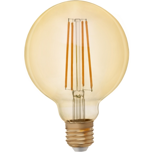 

Лампочка светодиодная филаментная E27 7W ЭРА F-LED G95-7W-824-E27 gold, F-LED G95-7W-824-E27 gold