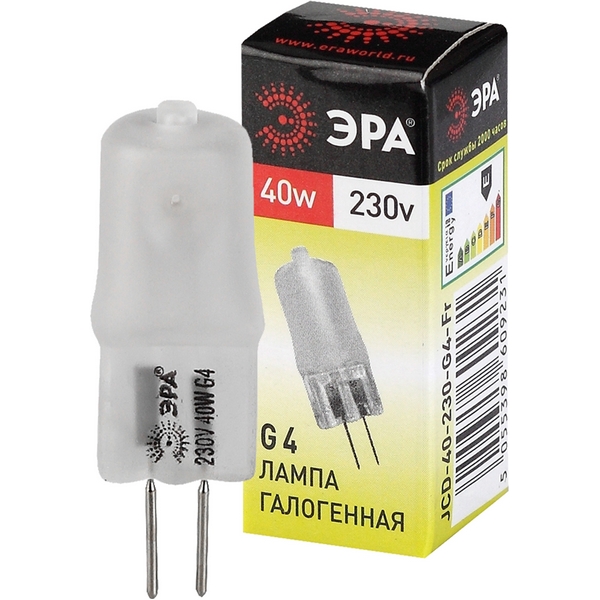 Изображение товара Галогеновая лампочка G4 40 Вт ЭРА теплый свет шторы и витрины