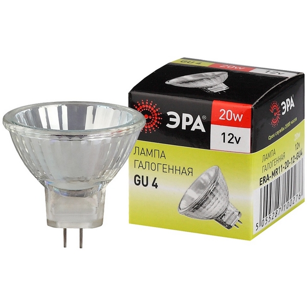 

Лампочка галогеновая GU4 20W ЭРА GU4-MR11-20W-12V-30CL, GU4-MR11-20W-12V-30CL