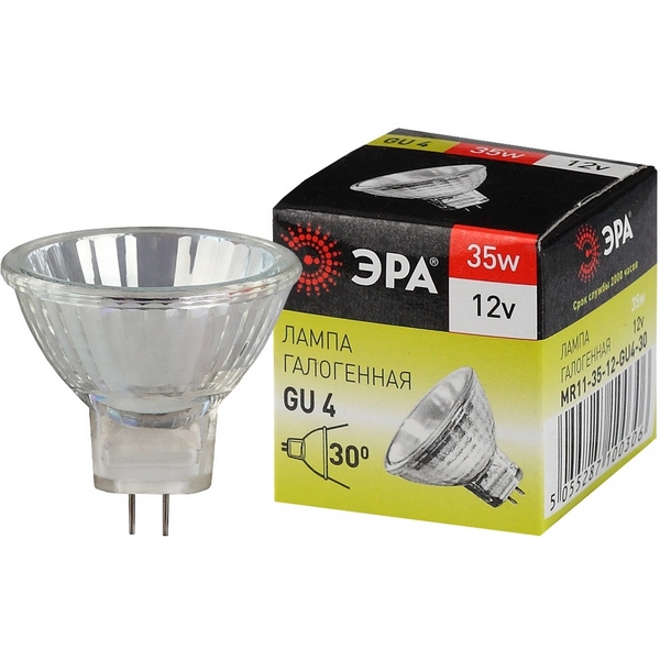 

Лампочка галогеновая GU4 35W ЭРА GU4-MR11-35W-12V-30CL, GU4-MR11-35W-12V-30CL