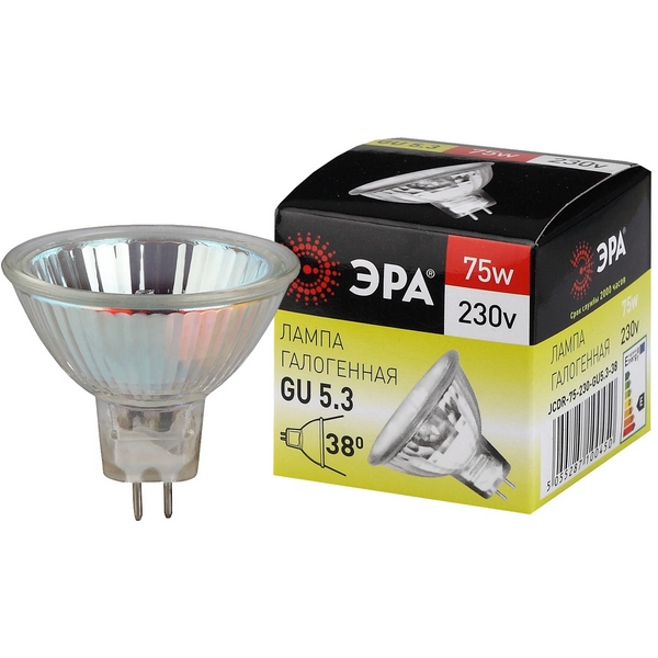 

Лампочка галогеновая GU5.3 75W ЭРА GU5.3-JCDR (MR16) -75W-230V-CL, GU5.3-JCDR (MR16) -75W-230V-CL