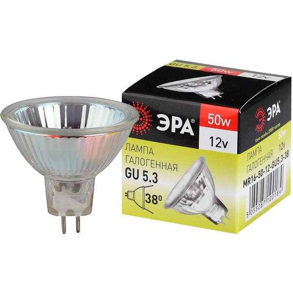 

Лампочка галогеновая GU5.3 50W ЭРА GU5.3-MR16-50W-12V-CL, GU5.3-MR16-50W-12V-CL