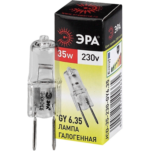 

Лампочка галогеновая GY6.35 35W ЭРА GY6.35-JCD-35W-230V, GY6.35-JCD-35W-230V