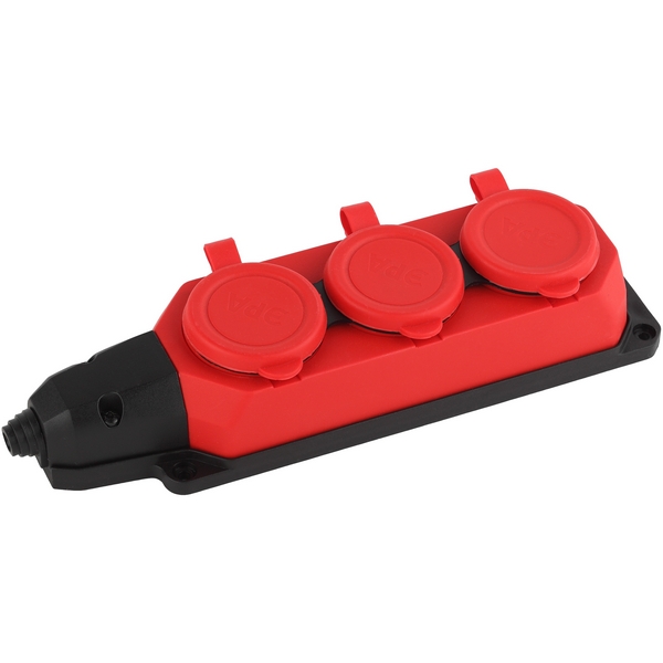 

Розеточный блок 3-х местный с заземлением (красный) ЭРА K-3e-RED-IP44, K-3e-RED-IP44