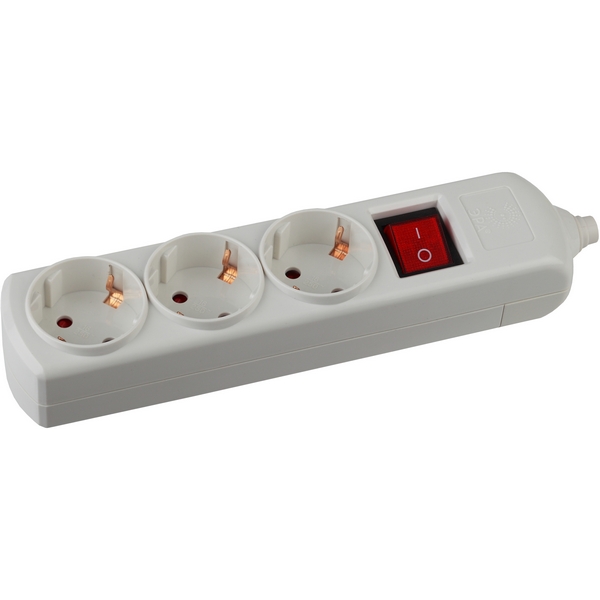 

Розеточный блок 3-х местный с заземлением (белый) ЭРА K-3es, K-3es