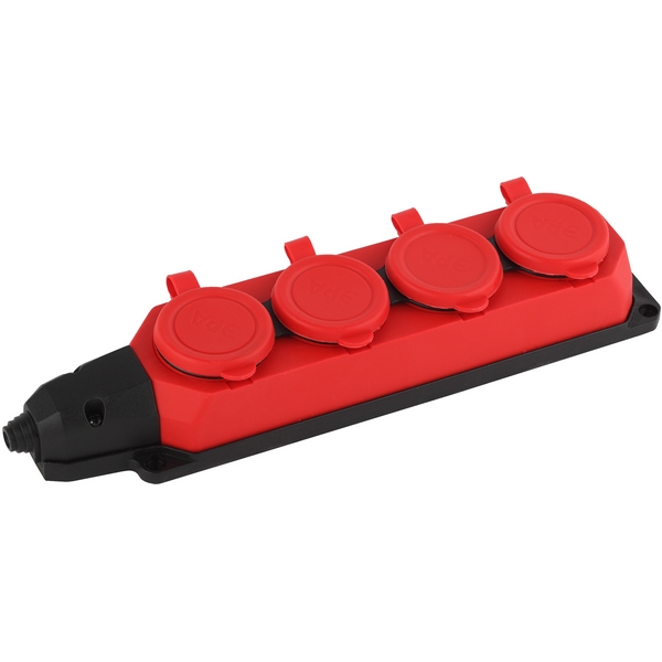 

Розеточный блок 4-х местный с заземлением (красный) ЭРА K-4e-RED-IP44, K-4e-RED-IP44