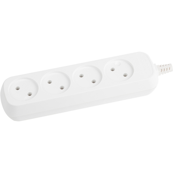 

Розеточный блок 4-х местный без заземления (белый) ЭРА KX-4, KX-4