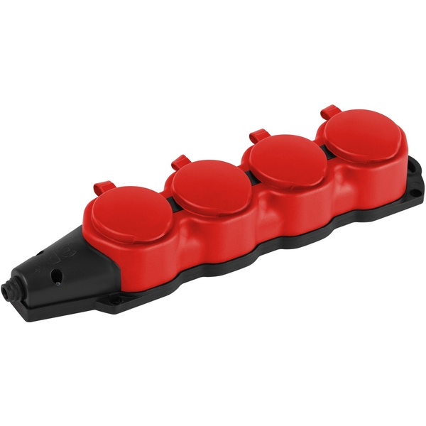 

Розеточный блок 4-х местный с заземлением (красный) ЭРА KX-4e-RED-IP44, KX-4e-RED-IP44