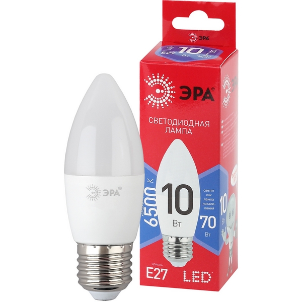 

Лампочка светодиодная E27 10W ЭРА LED B35-10W-865-E27 R, LED B35-10W-865-E27 R
