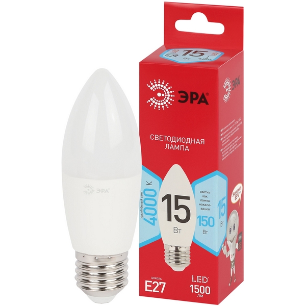 

Лампочка светодиодная E27 15Вт ЭРА LED B35-15W-840-E27 R LED B35-15W-840-E27 R, LED B35-15W-840-E27 R LED B35-15W-840-E27 R