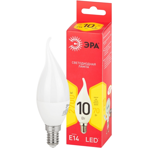 

Лампочка светодиодная E14 10W ЭРА LED BXS-10W-827-E14 R, LED BXS-10W-827-E14 R