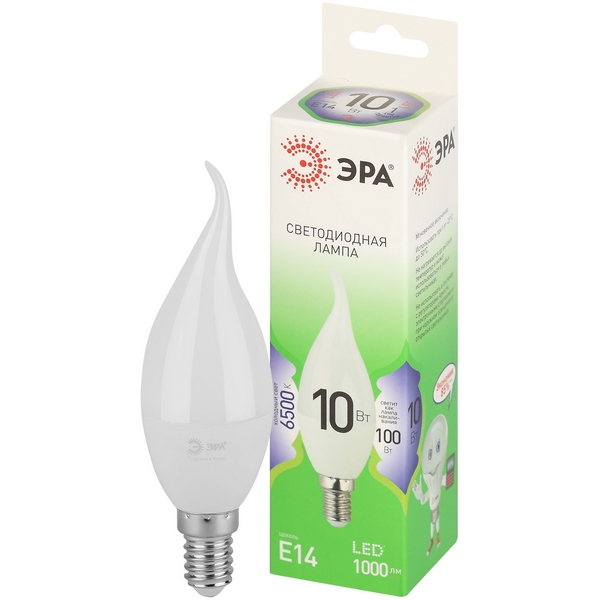

Лампочка светодиодная E14 10W ЭРА LED BXS-10W-865-E14 GL, LED BXS-10W-865-E14 GL
