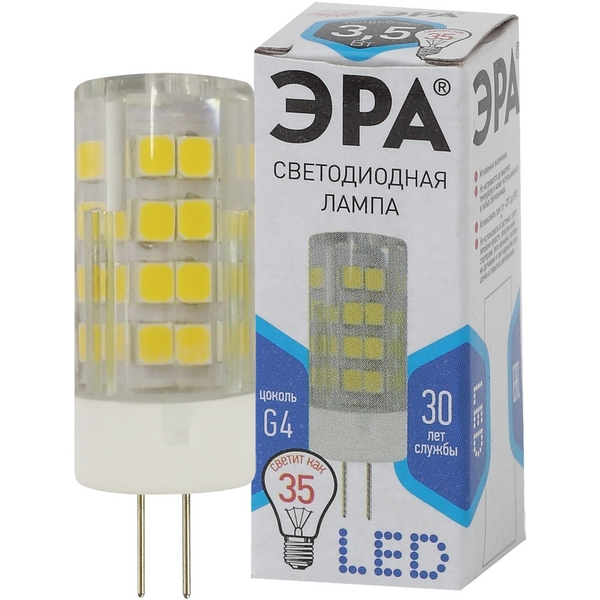 

Лампочка светодиодная G4 3,5W ЭРА LED JC-3,5W-220V-CER-840-G4, LED JC-3,5W-220V-CER-840-G4
