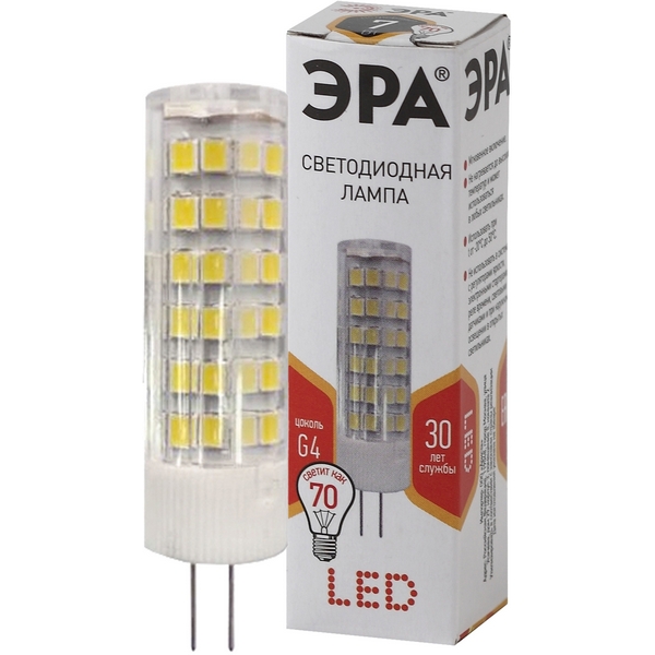 

Лампочка светодиодная G4 7W ЭРА LED JC-7W-220V-CER-827-G4, LED JC-7W-220V-CER-827-G4