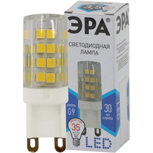 

Лампочка светодиодная G9 3,5W ЭРА LED JCD-3,5W-CER-840-G9, LED JCD-3,5W-CER-840-G9