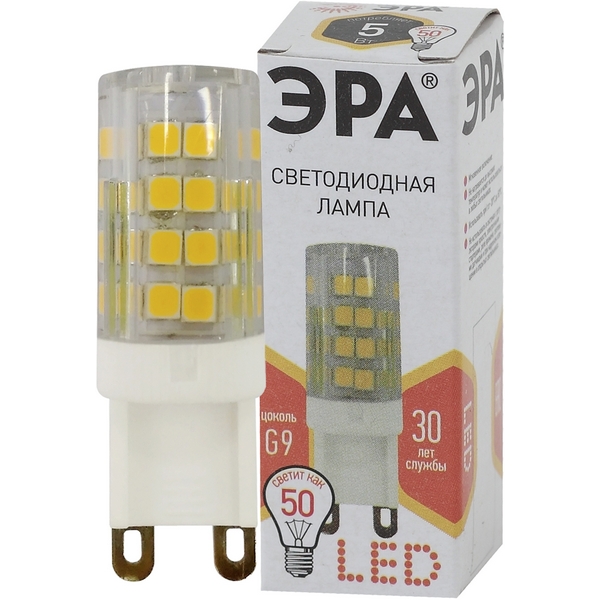 

Лампочка светодиодная G9 5W ЭРА LED JCD-5W-CER-827-G9, LED JCD-5W-CER-827-G9