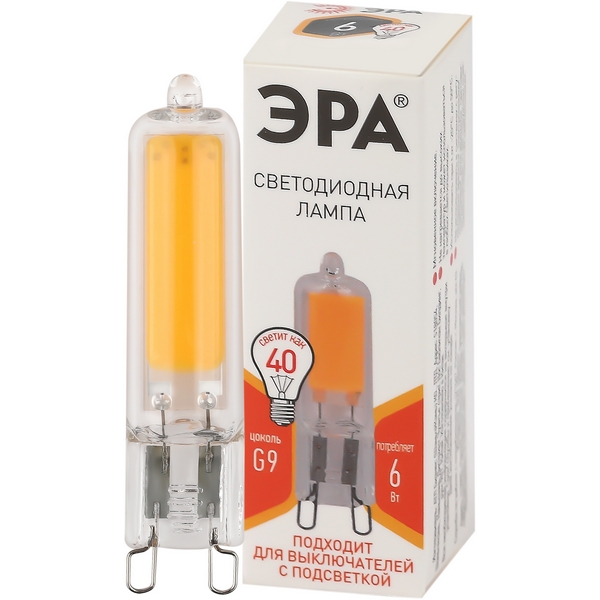 Изображение товара Лампочка светодиодная G9 6Вт ЭРА LED JCD-6W-GL-827-G9 LED JCD-6W-GL-827-G9 Изображение товара Лампочка светодиодная G9 6Вт ЭРА LED JCD-6W-GL-827-G9 LED JCD-6W-GL-827-G9