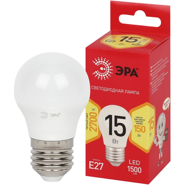 Изображение товара Лампочка светодиодная E27 15Вт ЭРА LED P45-15W-827-E27 R LED P45-15W-827-E27 R