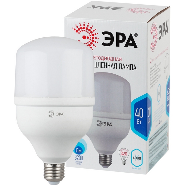 

Лампочка светодиодная E27 40W ЭРА LED POWER T120-40W-4000-E27, LED POWER T120-40W-4000-E27