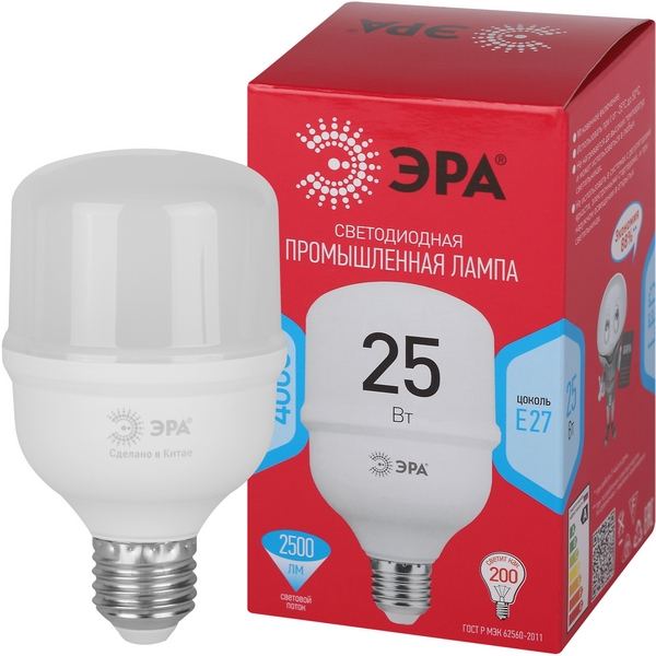 

Лампочка светодиодная E27 25W ЭРА LED POWER T70-25W-4000-E27 R, LED POWER T70-25W-4000-E27 R