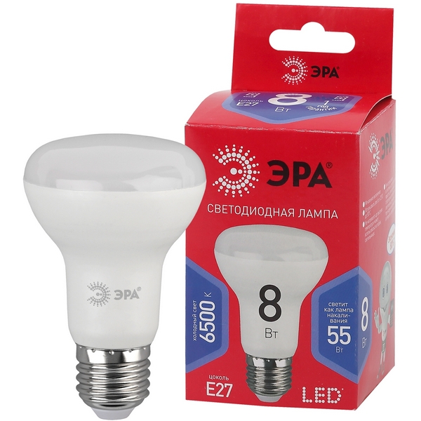 

Лампочка светодиодная E27 8W ЭРА LED R63-8W-865-E27 R, LED R63-8W-865-E27 R