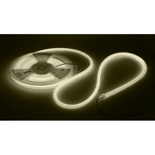 Изображение товара Гибкий неон термостойкий 24V 5м белый теплый ЭРА LS2835-9,6-120-24-3000K-IP68-3 год-5м
